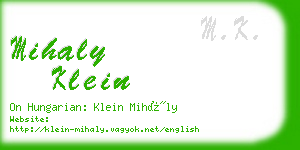 mihaly klein business card